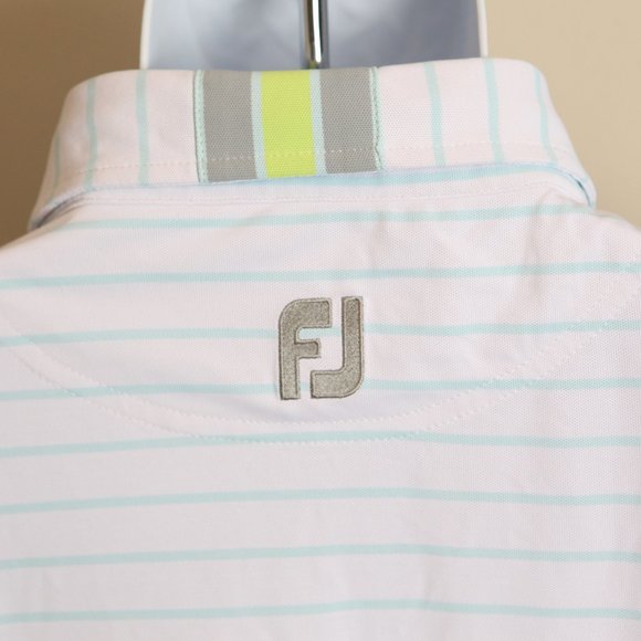 FootJoy Other - FootJoy FJ Men's white and blue striped short sleeve golf polo shirt XL